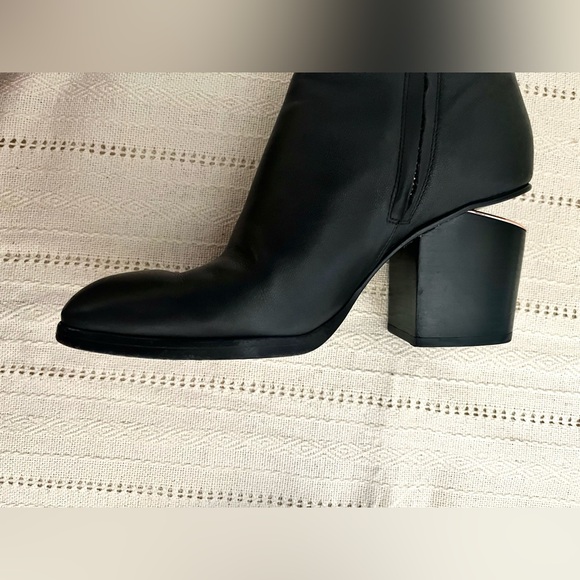 Alexander Wang Ankle Boot with Rose Gold Colored Cut-Out Heel EUR 38 US 7.5 - Picture 10 of 14